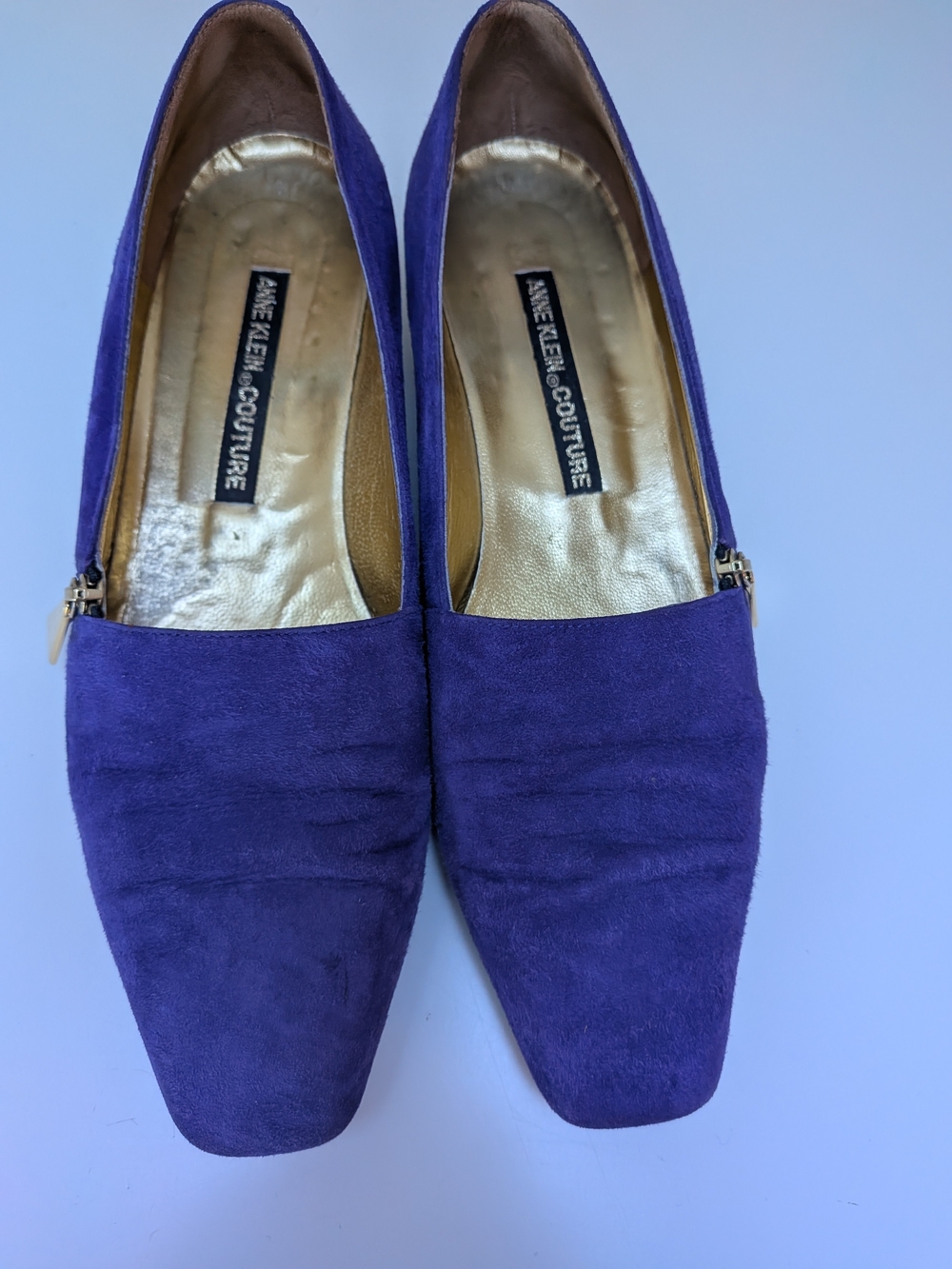 Anne Klein 90s Couture Purple Suede Shoes